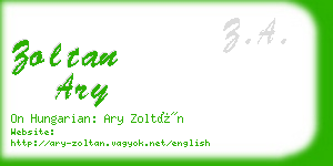 zoltan ary business card